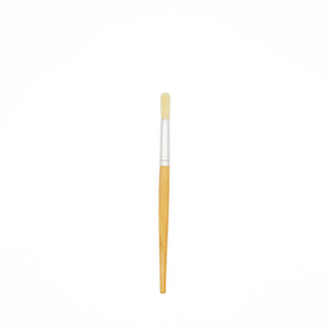 White Hog Bristle Brush with Short Handle - Round #5