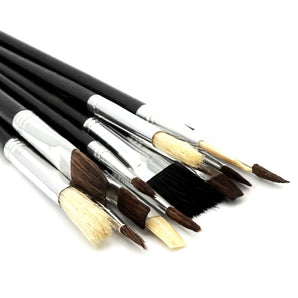 Palette and Economic Mixed Bristle and Camel Brushes - Set of 15