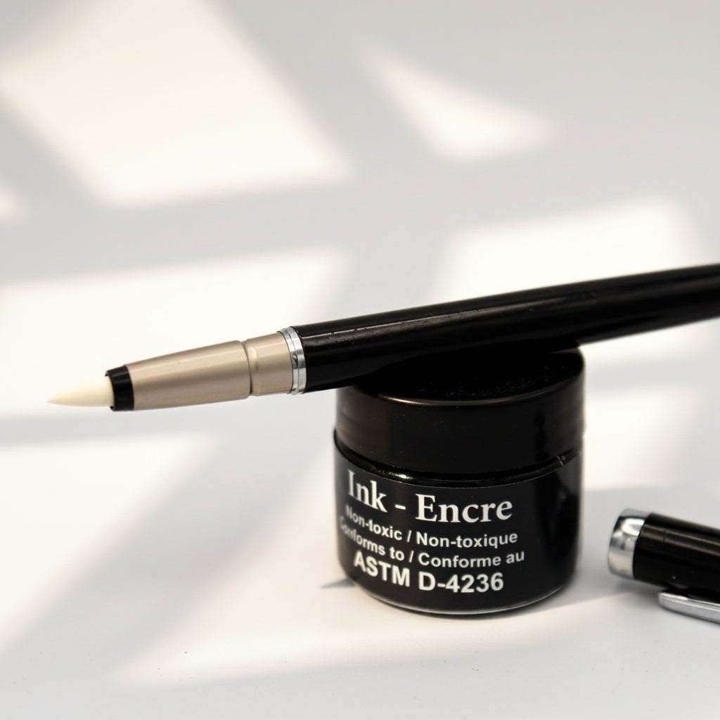 Soft Felt Tip Ink Reservoir Pen and Ink Bottle – Nobel