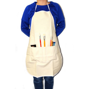 White 100% Canvas Cotton Apron -  14 oz, 22" x 29 1/2"