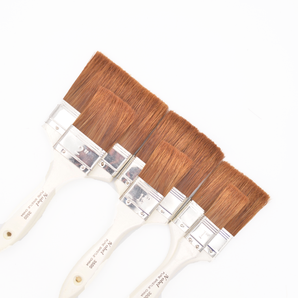 Brown Bristle Decorator's Brush with White Handle