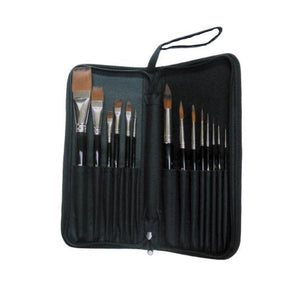 Rigid Nylon Case With Zipper Closure For Short Handle Brushes - 12 Slots