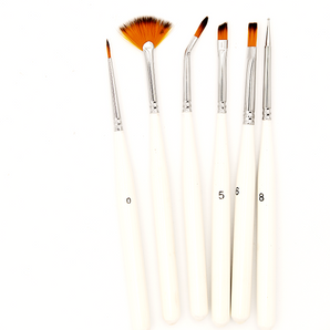 Decorative Painting Brushes, Set Of 6 Brushes and 1 Burnisher