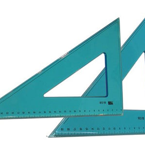 Blue Arcylic Triangle Ruler With Measurement - 45 cm x 12 cm