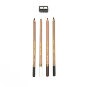 Nobel Charcoal Pencil Set - Set of 4 Colors + Sharpener