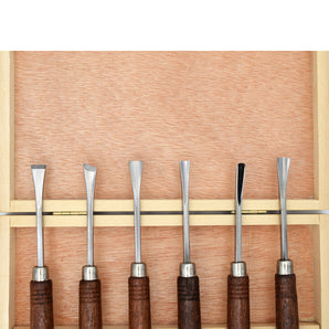 Palm Grip Carving Chisels with Wooden Box - Set Of 6