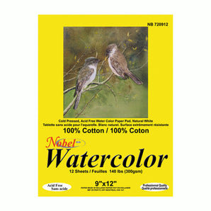 100% Cotton Watercolor Paper Pad, Made in Holland, 300gsm, 12 Sheets