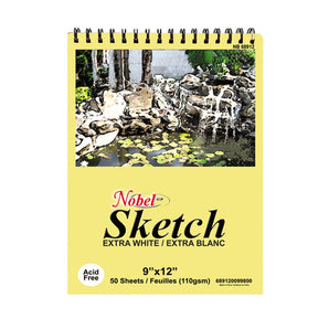 Extra White Spiral Bound Sketchbook - 50 Sheets, 110 gsm