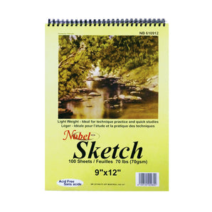 105 gsm Spiral Binding Pad For Sketch, 100 Sheets - 9" x 12"