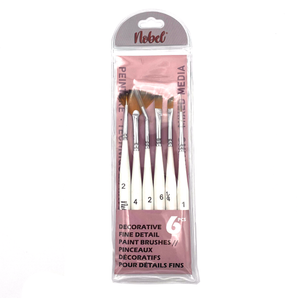 Decorative Painting Brushes, Set Of 6 Brushes and 1 Burnisher