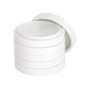 Empilable  rond  Gobelets à palette en porcelaine avec couvercle-[[PL177]] De 5