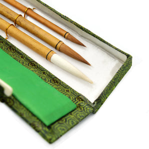 Goat & Sable Hair Bamboo Brush - Set Of 3 (Da Lan Zhu, Xiao Lan Zhu)