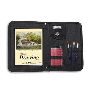 Set of 135 gsm Pad, Case, Pencils, Brushes, Eraser and Sharpener