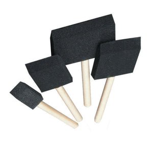 Black Foam Paintbrush - Wooden Handle