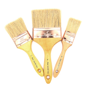 White Hog Bristle Decorator's Brush with Wooden Short Handle