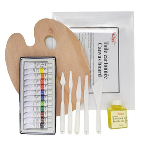 Oil Colour Set with Plastic Box - 6 Pieces