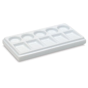 Ceramic Rectangular Palette, 5 Wells, 5 Slants