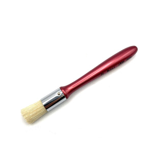 Sturdy Hog Bristle Short Handle Brush with Magenta Metallic Handle - Round #2