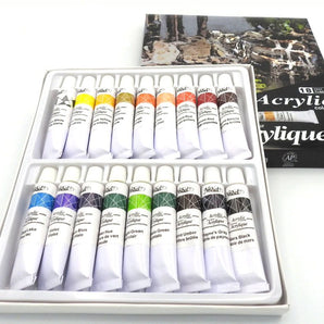 Ensemble de 18 tubes de peinture acrylique Nobel de qualité professionnelle - 12 ml