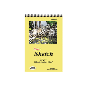 Carnet de croquis extra blanc à reliure spirale – 50 feuilles, 110 g/m²