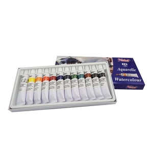 Tubes d'aquarelle de 12 ml, lot de 12 + instructions de mélange des couleurs