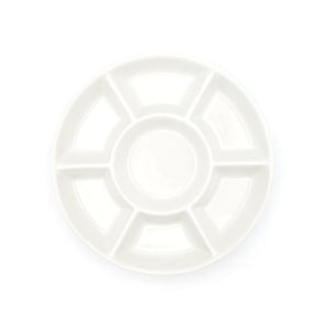 Plateau de mélange rond en porcelaine avec couvercle transparent – ​​7 1/4" x 1 1/4"