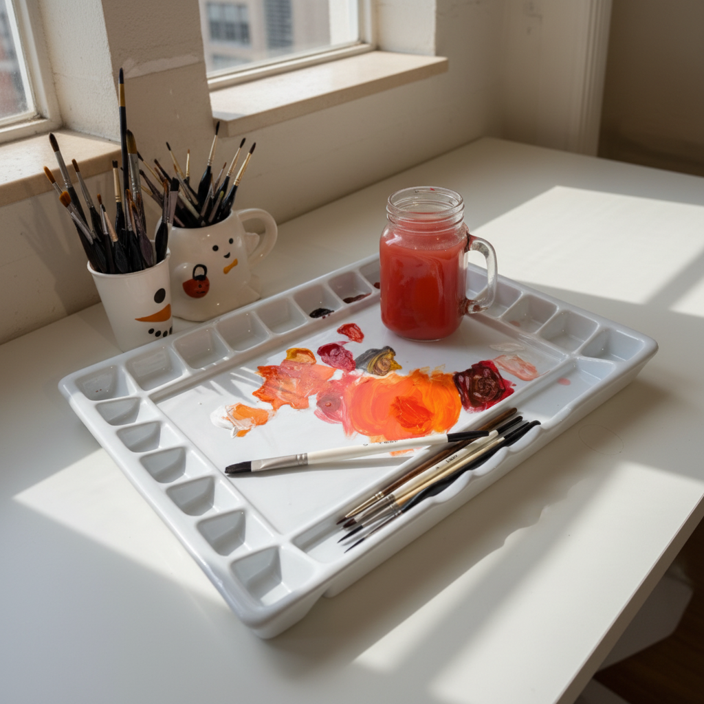 Wells Color Box 21 Wells Ceramic Color Tray Palette 12